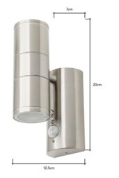 BHS Lighting Delting Up & Down Outdoor Wall Light with Sensor in Metallic Silver - thumbnail 5