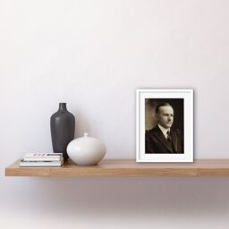 "Artery8 Wall Art Print US President Calvin Coolidge Portrait Photo Artwork Framed 9X7 Inch in White - Size: W7"" x H9""" - thumbnail 2