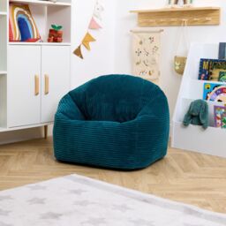 icon Kids High Rest Beanbag in Corduroy in Teal - thumbnail 1