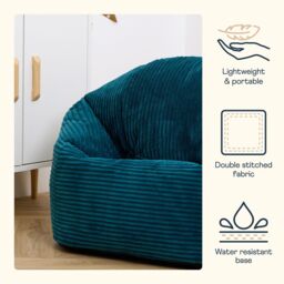 icon Kids High Rest Beanbag in Corduroy in Teal - thumbnail 5