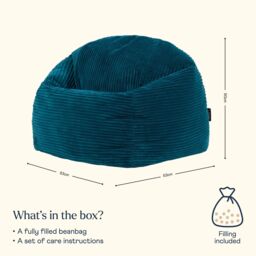 icon Kids High Rest Beanbag in Corduroy in Teal - thumbnail 6