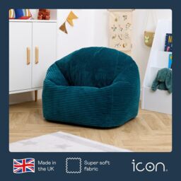 icon Kids High Rest Beanbag in Corduroy in Teal - thumbnail 4