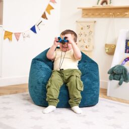 icon Kids High Rest Beanbag in Corduroy in Teal - thumbnail 2
