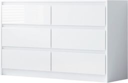 Harmin High Gloss Sleek Handleless 6 Drawer Chest Of Drawers in White - thumbnail 7