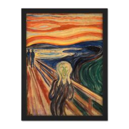 "Artery8 Wall Art Print Munch The Scream Large Framed Wall Décor Art in Black - Size: W18"" x H24""" - thumbnail 1