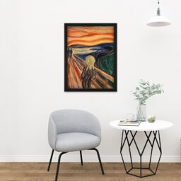 "Artery8 Wall Art Print Munch The Scream Large Framed Wall Décor Art in Black - Size: W18"" x H24""" - thumbnail 2