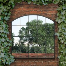 "MirrorOutlet Black Framed Arched Window Garden Mirror 39""x39"" 100x100CM - Size: 1 Pack" - thumbnail 6
