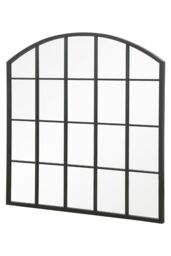 "MirrorOutlet Black Framed Arched Window Garden Mirror 39""x39"" 100x100CM - Size: 1 Pack" - thumbnail 4