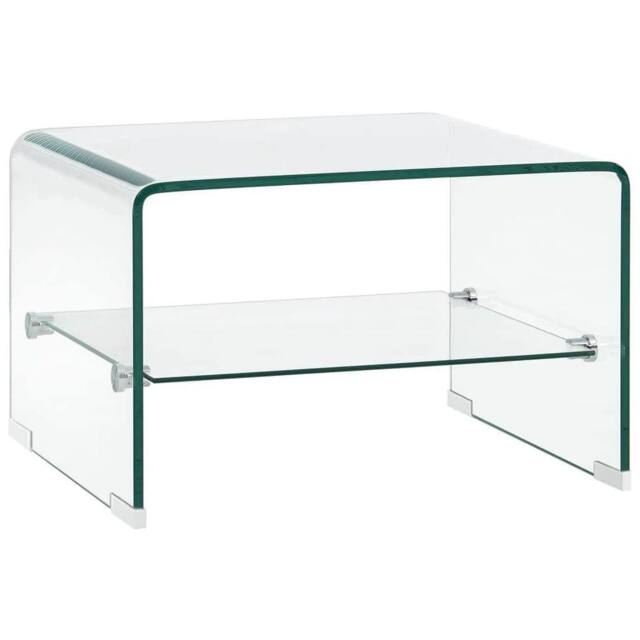 Berkfield Home Coffee Table Clear 50x45x33 cm Tempered Glass - Size: 50 x 45 x 33 cm - image 1