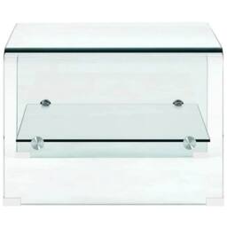 Berkfield Home Coffee Table Clear 50x45x33 cm Tempered Glass - Size: 50 x 45 x 33 cm - thumbnail 5