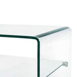 Berkfield Home Coffee Table Clear 50x45x33 cm Tempered Glass - Size: 50 x 45 x 33 cm - thumbnail 6