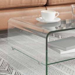 Berkfield Home Coffee Table Clear 50x45x33 cm Tempered Glass - Size: 50 x 45 x 33 cm - thumbnail 3