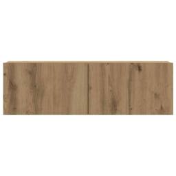 Berkfield Home Wall Mounted TV Cabinets 4 pcs Artisan Oak 100x30x30 cm in Brown - Size: 100 x 30 x 30 cm - thumbnail 5