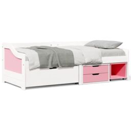 Berkfield Home Day Bed with 3 Drawers without Mattress IRUN White&Pink 90x200 cm in Pink