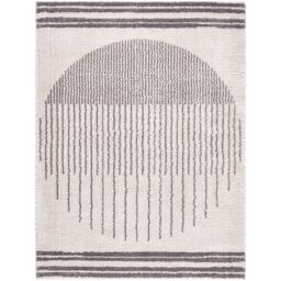 Livabliss Fossay Shag-Washable Beige Brown Green Grey Global High Pile Rug in Charcoal - Size: 120 cm x 170 cm - thumbnail 2