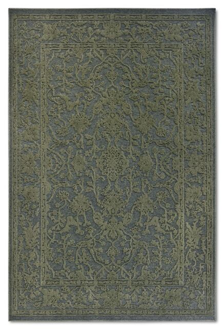 THE RUGS Villeroy & Boch Ambroise Short Pile Rug Floral Wool Like Soft Texture in Green - Size: 160 cm x 230 cm - image 1