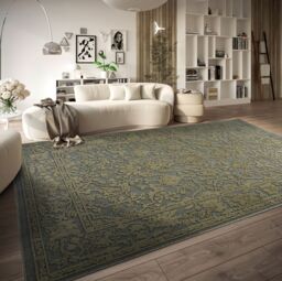 THE RUGS Villeroy & Boch Ambroise Short Pile Rug Floral Wool Like Soft Texture in Green - Size: 160 cm x 230 cm - thumbnail 8