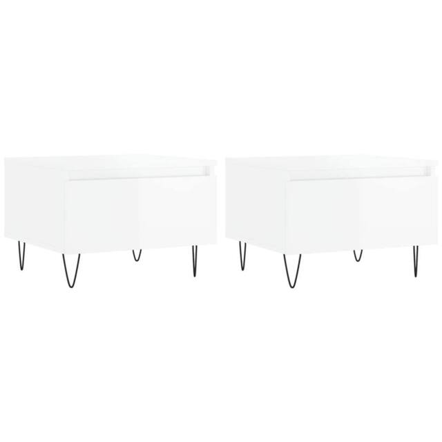 Berkfield Home Coffee Tables 2 pcs High Gloss White 50x46x35 cm Engineered Wood - Size: 50 x 46 x 35 cm - image 1