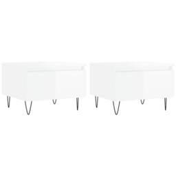 Berkfield Home Coffee Tables 2 pcs High Gloss White 50x46x35 cm Engineered Wood - Size: 50 x 46 x 35 cm - thumbnail 1