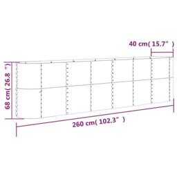 Berkfield Home Garden Raised Bed Powder-coated Steel 260x40x68 cm Silver - Size: 260 x 40 x 68 cm - thumbnail 6