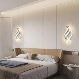 COMELY LED Wall Lights Indoor, 22W Chrome Modern Wall Lamp, 4500K Natural White in Silver - thumbnail 3