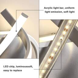 COMELY LED Wall Lights Indoor, 22W Chrome Modern Wall Lamp, 4500K Natural White in Silver - thumbnail 8
