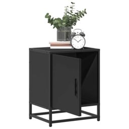 Berkfield Home Bedside Cabinets 2 pcs Black 40x31x50 cm Engineered Wood & Metal - Size: 40 x 31 x 50 cm - thumbnail 4