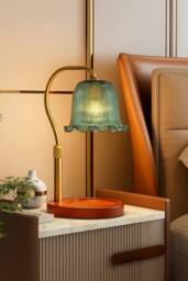Living and Home Height Adjustable Candle Warmer Lamp with Timer & Dimmer in Walnut