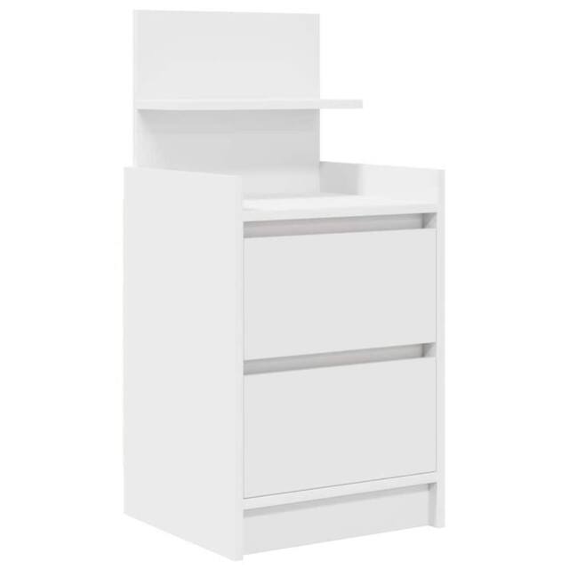 Berkfield Home Bedside Cabinet with 2 Drawers White 38x34x80 cm - Size: 38 x 34 x 80 cm - image 1