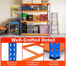 Costway 4-Tier Metal Storage Shelving Unit 181 x 61 x 203 cm Utility Storage - thumbnail 9