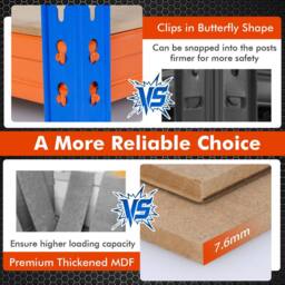 Costway 4-Tier Metal Storage Shelving Unit 181 x 61 x 203 cm Utility Storage - thumbnail 8