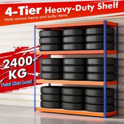 Costway 4-Tier Metal Storage Shelving Unit 181 x 61 x 203 cm Utility Storage - thumbnail 6