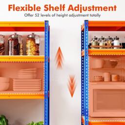 Costway 4-Tier Metal Storage Shelving Unit 181 x 61 x 203 cm Utility Storage - thumbnail 7