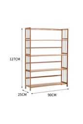 Living and Home 4-tiered Bamboo Bookshelf Freestanding Bookcase Home Storage Shelves in Brown - thumbnail 6