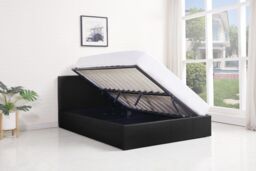 KOSY KOALA Ottoman Storage Leather Bed Side Lift Double Bed in Black - thumbnail 2
