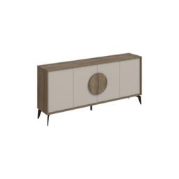 Decortie 'Gora' Four Door Sideboard with Chipboard Handles & Metal Legs in Cream - Size: 3 Pack - thumbnail 2
