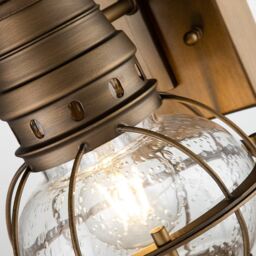 Netlighting Kichler Bridgepoint Outdoor Wall Lantern Natural Brass IP44 in Yellow - thumbnail 3