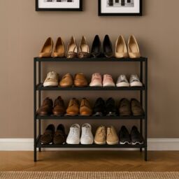 Neo 4 Tier Bamboo Wooden Shoe Storage in Jet Black - thumbnail 2