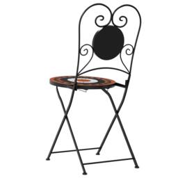 Berkfield Home Bistro Chairs Foldable 2 pcs Terracotta & White Ceramic - thumbnail 7