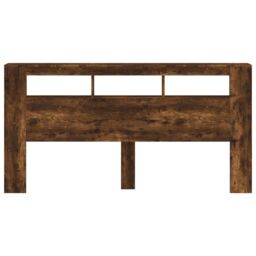 Berkfield Home LED Headboard Smoked Oak 200 cm Engineered Wood in Brown - thumbnail 5