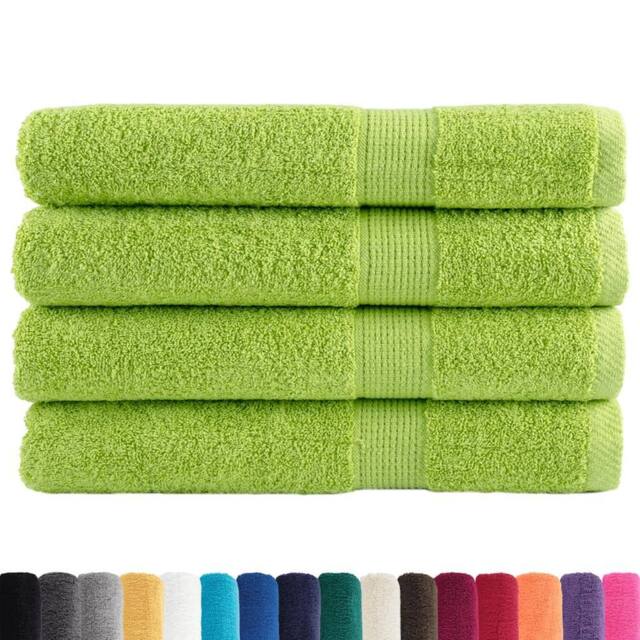 Berkfield Home Premium Sauna Towels SOLUND 4 pcs Apple Green 80x200 cm 600 gsm - image 1