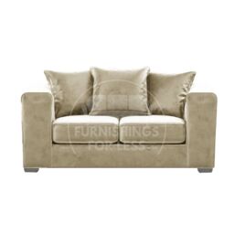 Furnishings For Less UK Ella Boxed Arm Plush Velvet Fabric Sofa Set 3 & 2 Seater sofa Red in Beige - thumbnail 3