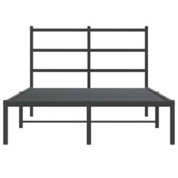 Berkfield Home Metal Bed Frame without Mattress with Headboard Black 120x190cm - Size: 120x190 cm - thumbnail 5