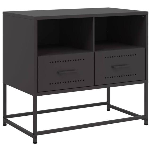 Berkfield Home TV Cabinet Black 68x39x60.5 cm Steel - image 1