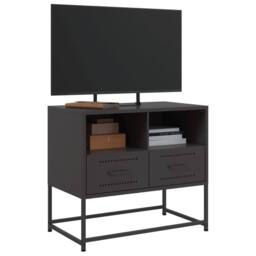 Berkfield Home TV Cabinet Black 68x39x60.5 cm Steel - thumbnail 5
