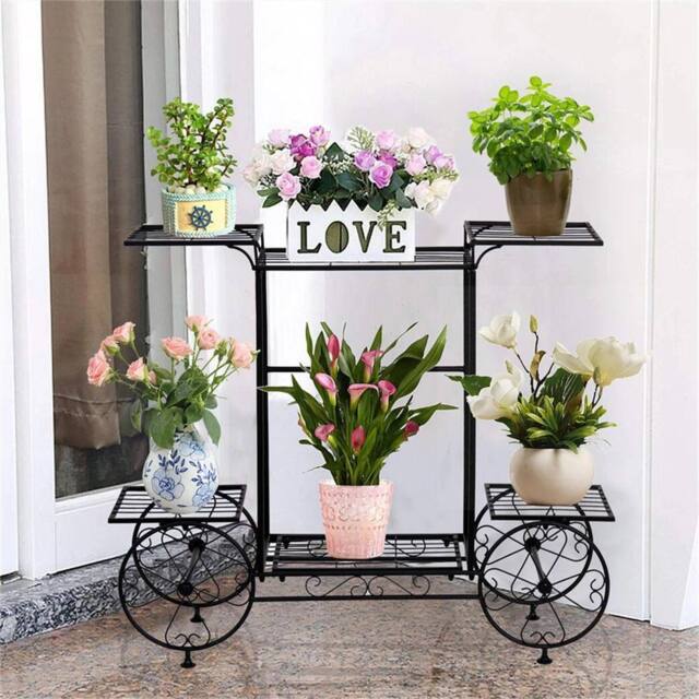 EONLION Indoor Metal Plant Stand Flower Pots Rack in Black - image 1