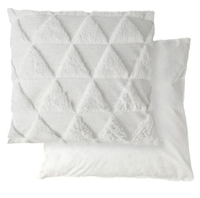 New Edge Blinds Newton Triangle Collection Soft Touch Cushion Cover in White - Size: 43 cm x 43 cm - image 1