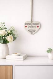Marco Paul Wooden Good Friends Plaque in Beige - thumbnail 2