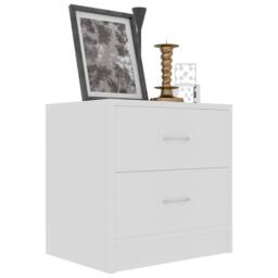 Berkfield Home Bedside Cabinet White 40x30x40 cm Engineered Wood - Size: 40 x 30 x 40 cm - thumbnail 3