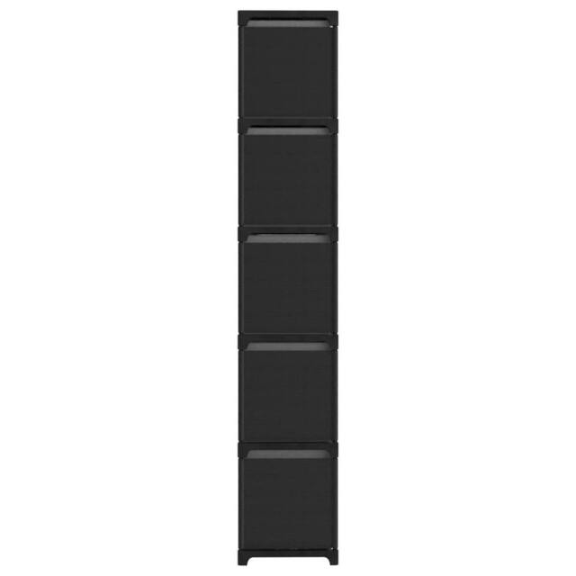 Berkfield Home Modern 15-Cube Display Shelf with Boxes Black 103x30x175.5 cm Fabric